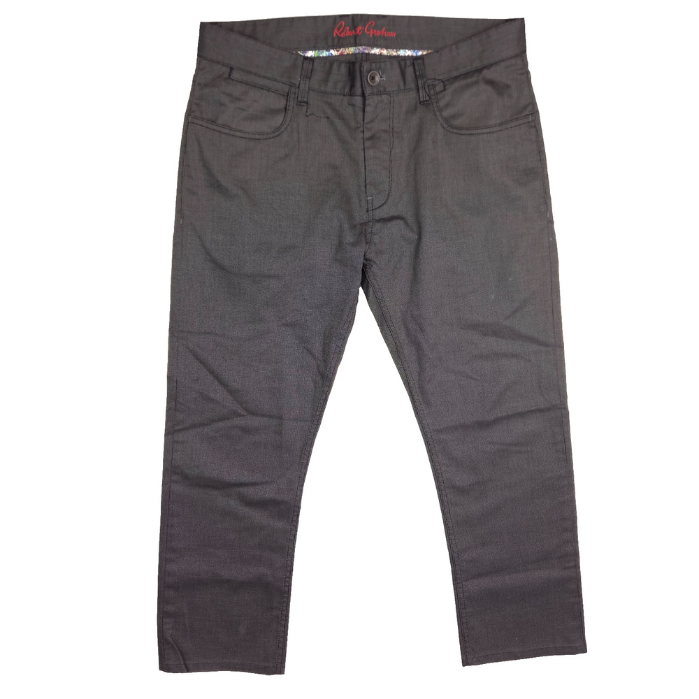 Robert Graham Pants Mens 33x25.5 Gray Kipling Tailored Straight Preppy Designer